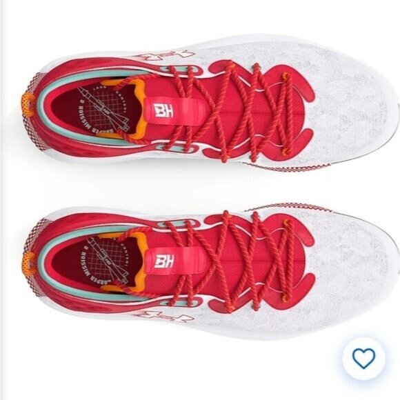 Under Armour Hovr UA Harper 8 Low Red & Silver Hybrid Metal Cleats Size 6.5 New